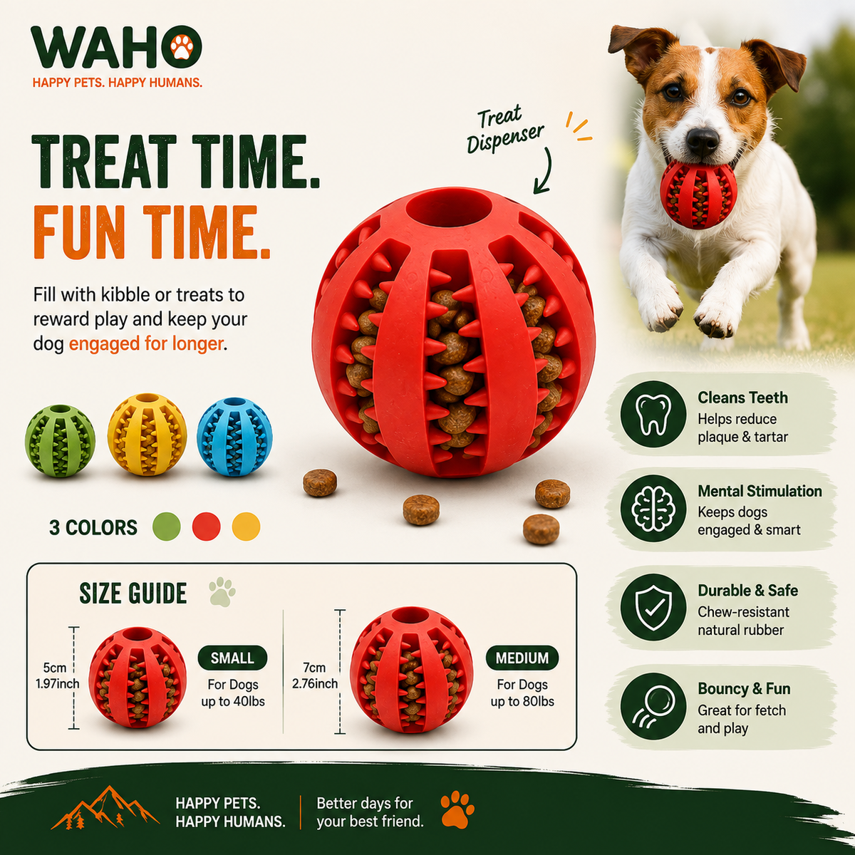 WAHO™ Interactive Treat & Chew Ball
