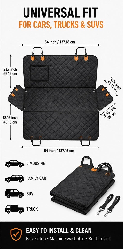 WAHO™ Heavy-Duty Dog Car Seat Hammock