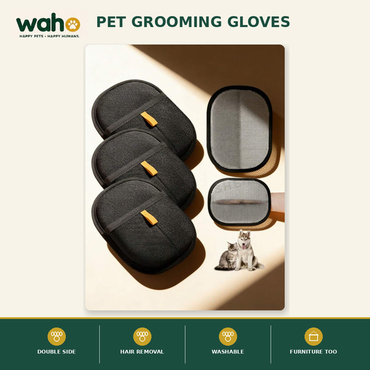 WAHO™ Pet Hair-Removal Grooming Gloves