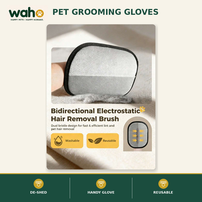 WAHO™ Pet Hair-Removal Grooming Gloves