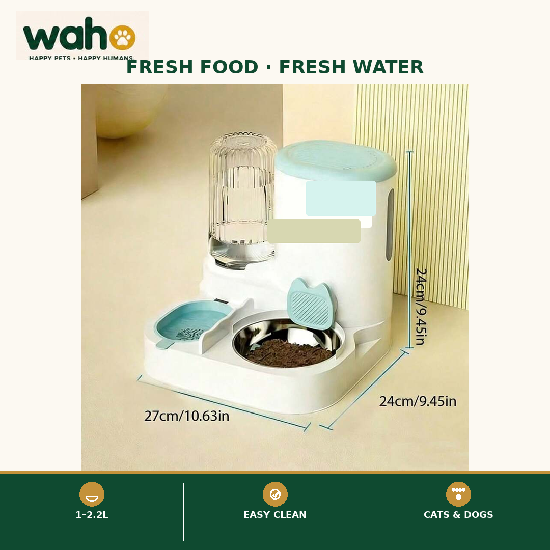 WAHO™ 2-in-1 Pet Feeder & Waterer