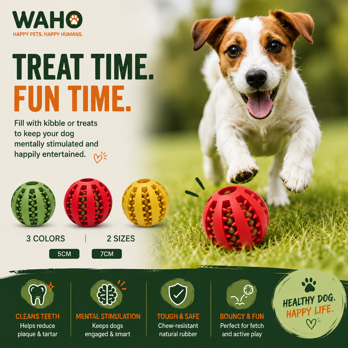 WAHO™ Interactive Treat & Chew Ball