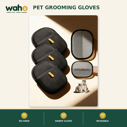 WAHO™ Pet Hair-Removal Grooming Gloves