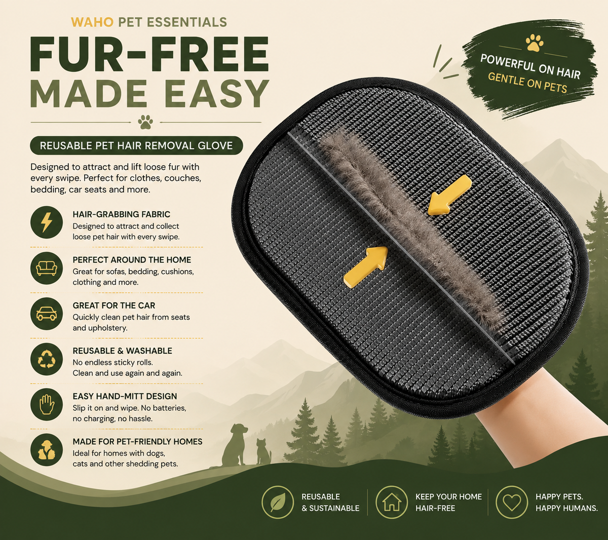 WAHO™ FurAway Reusable Pet Hair Removal Glove