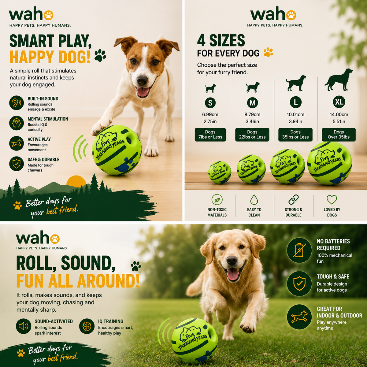 WAHO™ Interactive Rolling Sound Ball