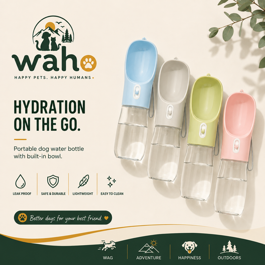 WAHO Portable Pet Water Bottle - travel hydration bottle