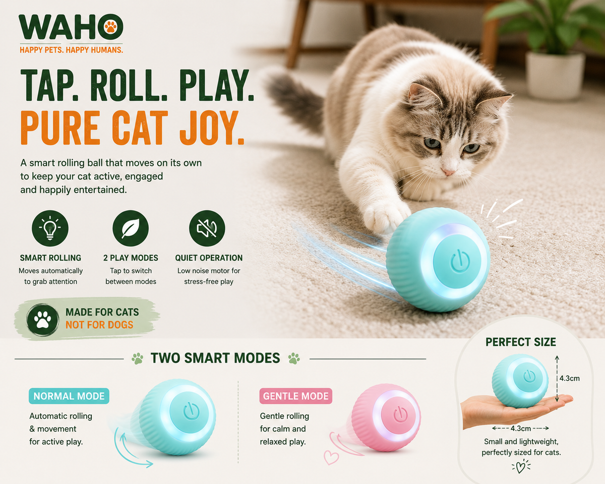 WAHO™ Smart Rolling Cat Ball