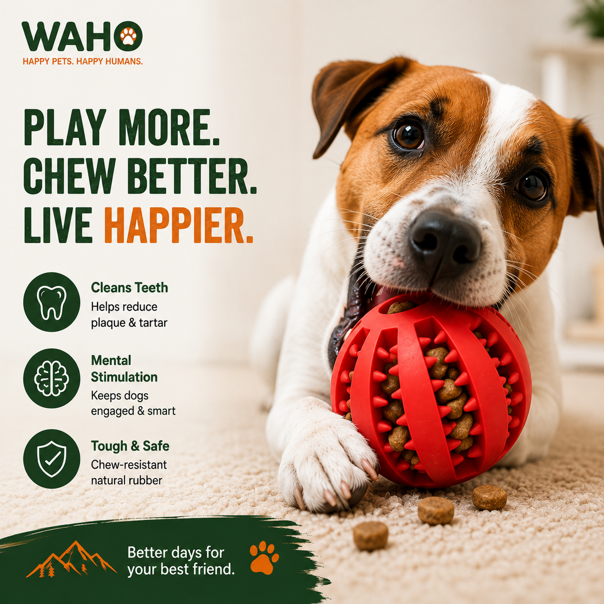 WAHO™ Interactive Treat & Chew Ball
