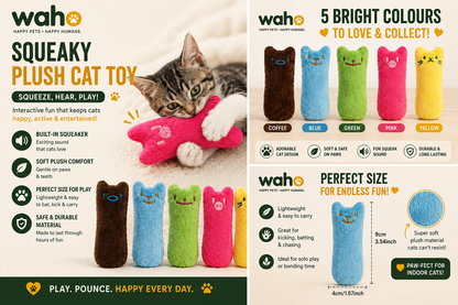 WAHO™ Squeaky Plush Cat Toy