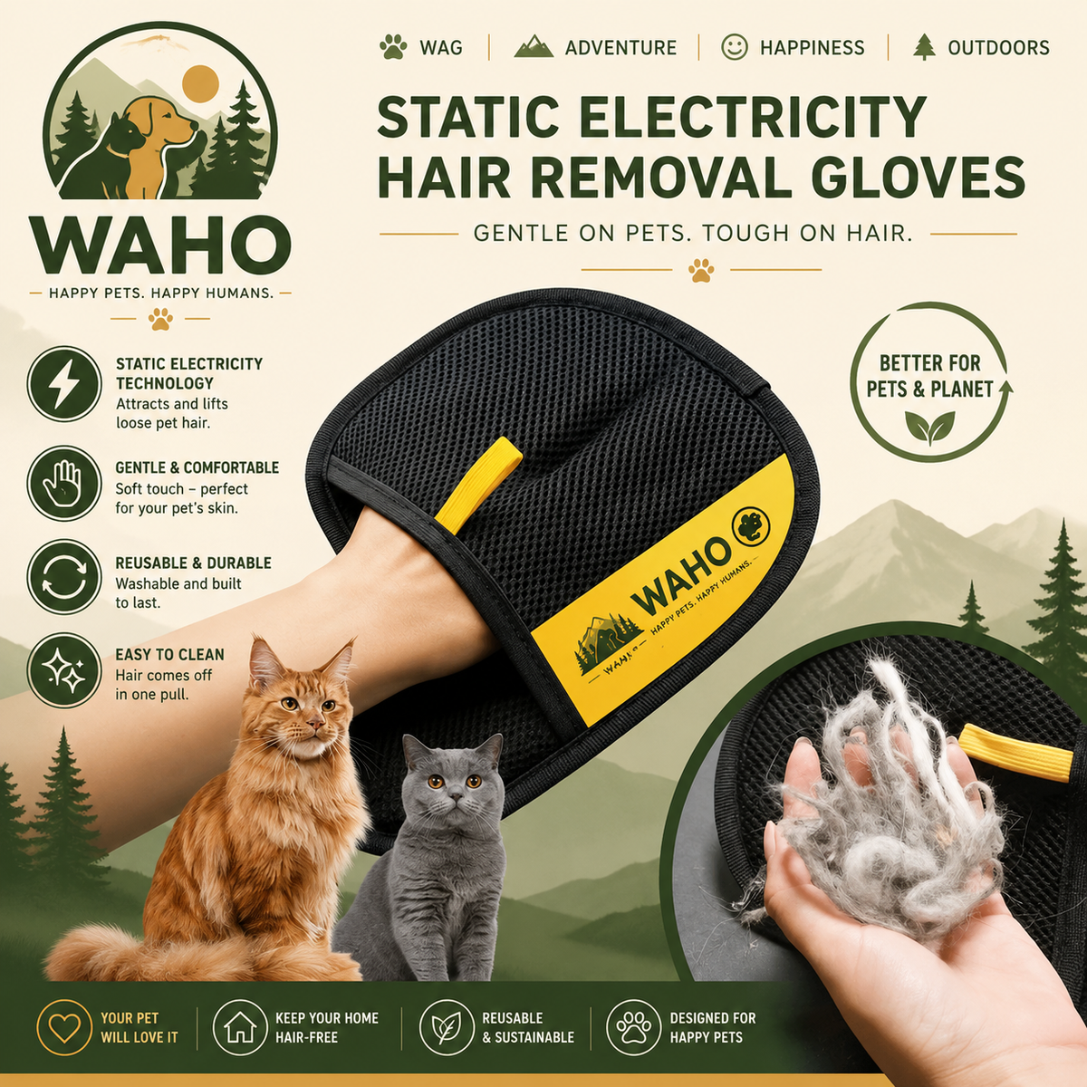 WAHO™ FurAway Reusable Pet Hair Removal Glove