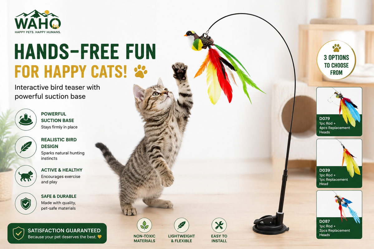 WAHO™ Hands-Free Bird Cat Teaser