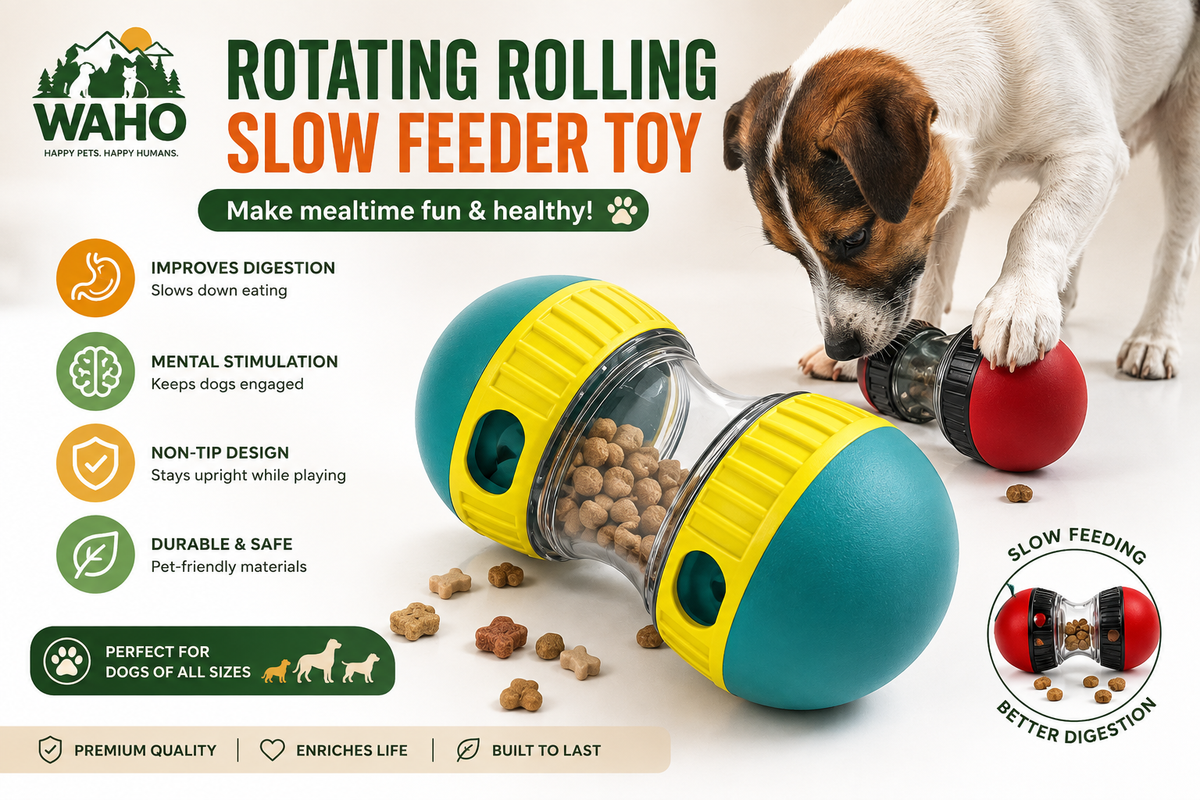 WAHO™ Rotating Slow Feeder Puzzle Dog Toy