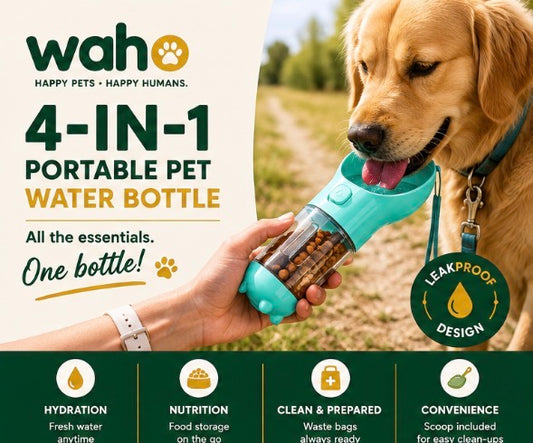 WAHO™ 4-in-1 Portable Pet Water Bottle